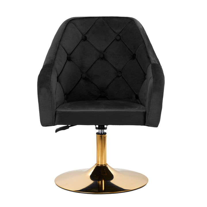 Chaise Pivotante 4Rico QS-BL14G Velours Noir 2