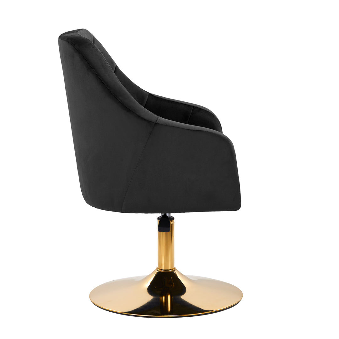 Chaise Pivotante 4Rico QS-BL14G Velours Noir 3