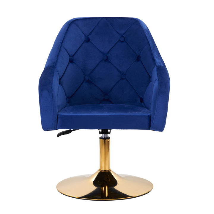 Chaise Pivotante 4Rico QS-BL14G Velours Bleu 2