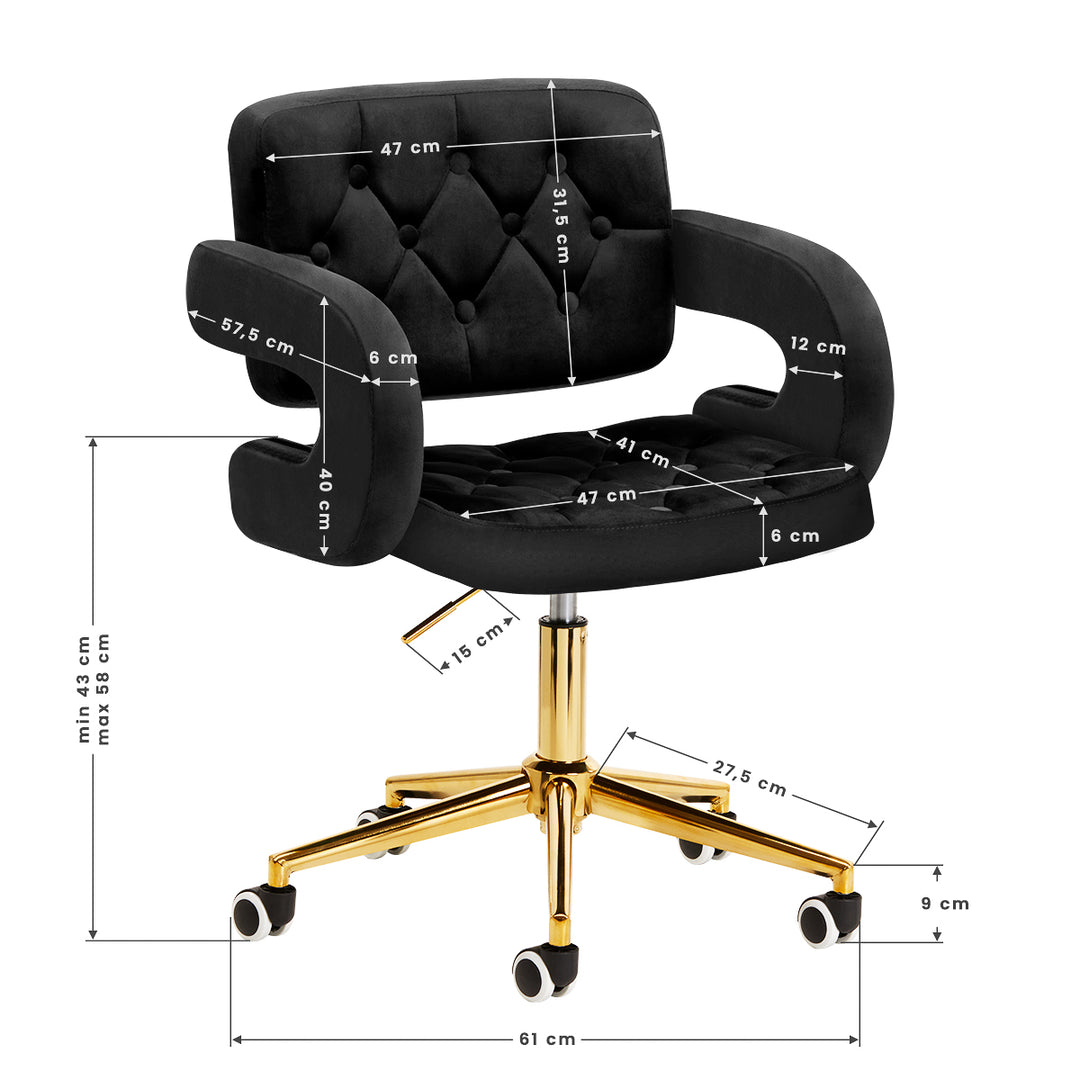 Chaise 4Rico QS-OF213G Velours Noir 10