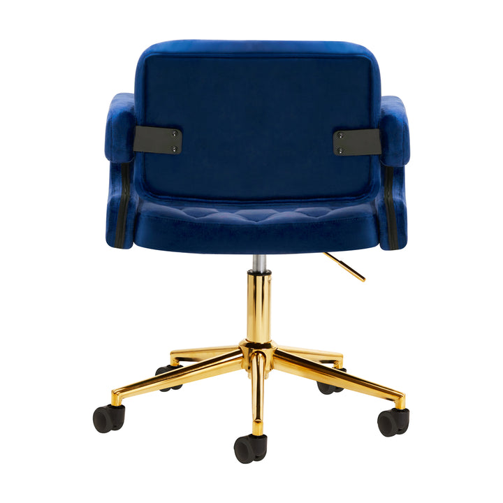 Chaise en Velours à Roulettes Réglable 4Rico QS-OF213G Or Bleu - image 3
