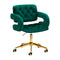 Chaise en Velours à Roulettes Réglable 4Rico QS-OF213G Or Vert