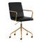 Chaise Pivotante à Roulettes Réglable QS-OF211G Or-Noir