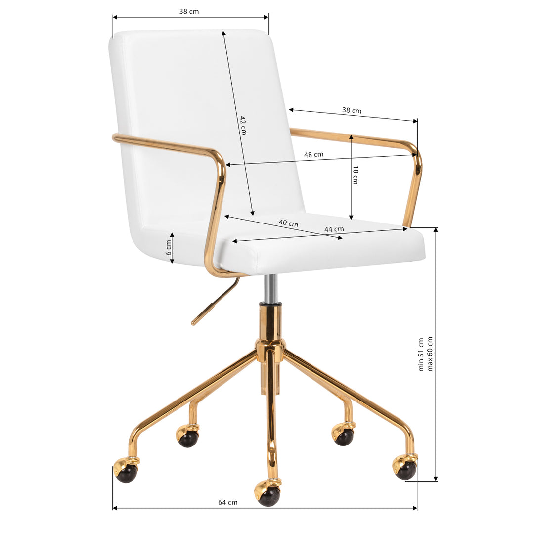 Chaise Pivotante QS-OF211G Or-Blanc 9