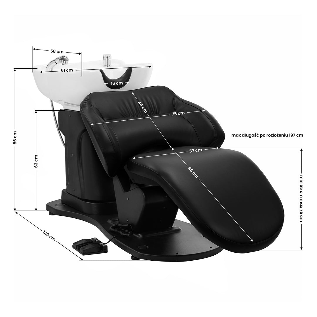 Bac Coiffeur Gabbiano Électrique Trycho Noir - image 17