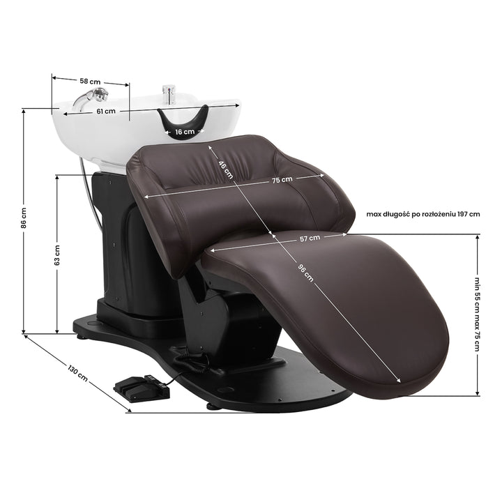 Bac Coiffeur Gabbiano Électrique Trycho Marron - image 17
