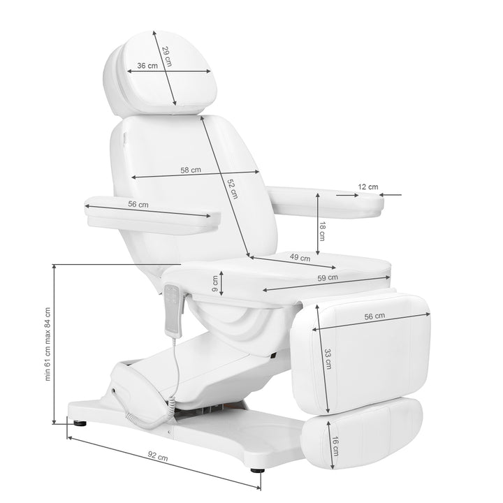 Fauteuil Esthétique Électrique Classic 3 Moteurs Blanc - image 20
