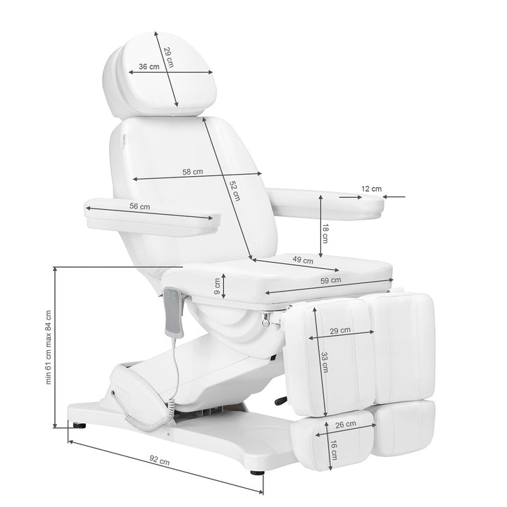Fauteuil Esthétique Électrique Classic 2 Moteurs Pedi Blanc - image 20