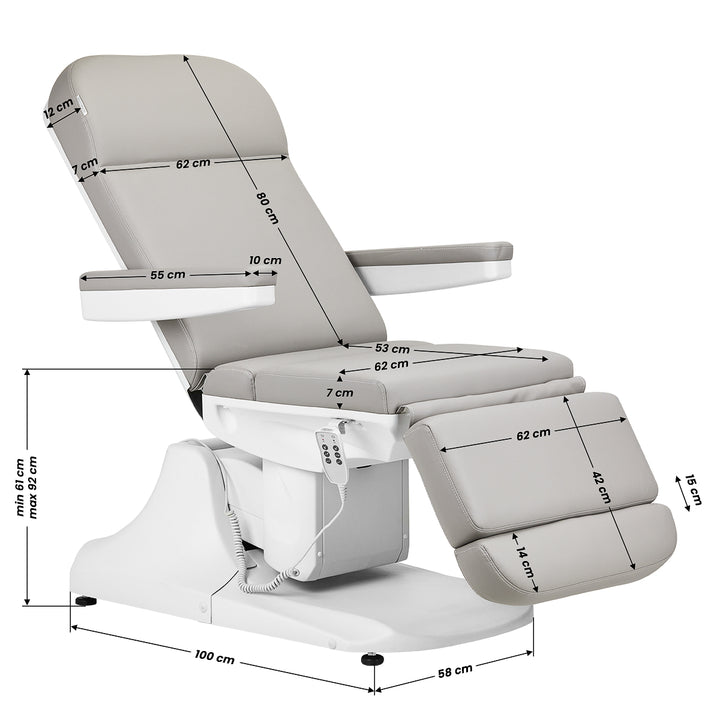 Fauteuil Esthétique Électrique Azurro 891 3 Moteurs Gris - image 19