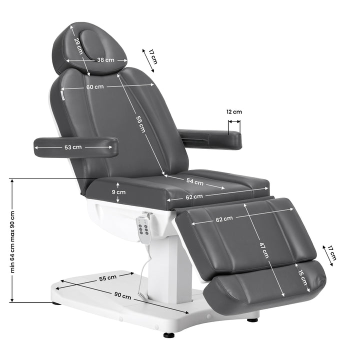 Fauteuil Esthétique Électrique Azurro 803D 3 Moteurs Gris - image 24