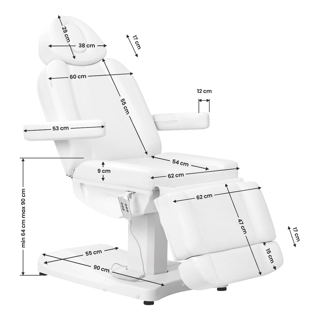 Fauteuil Esthétique Électrique Azurro 803D 3 Moteurs Blanc - image 22