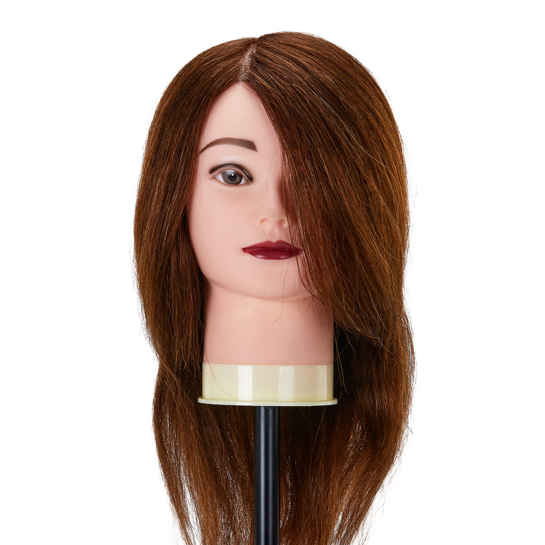Tête à Coiffer Gabbiano WZ1 Cheveux Naturels 30 cm Châtain