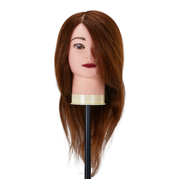 Tête à Coiffer Gabbiano WZ1 Cheveux Naturels 30 cm Châtain - image 2