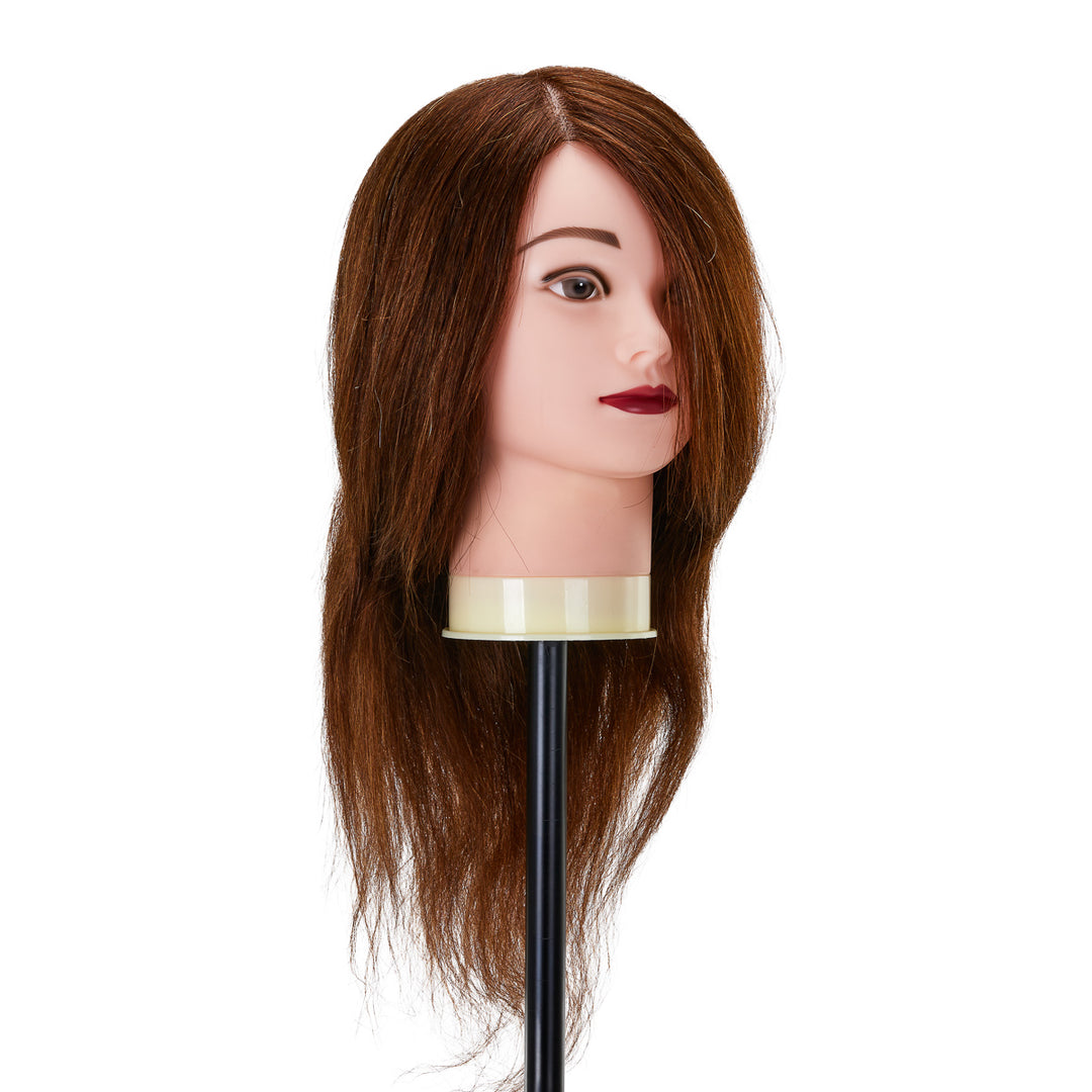 Tête à Coiffer Gabbiano WZ1 Cheveux Naturels 30 cm Châtain - image 3