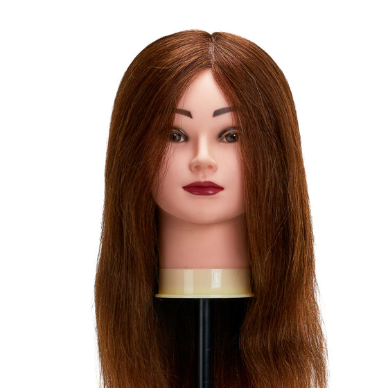 Tête à Coiffer Gabbiano WZ1 Cheveux Naturels 42 cm Châtain