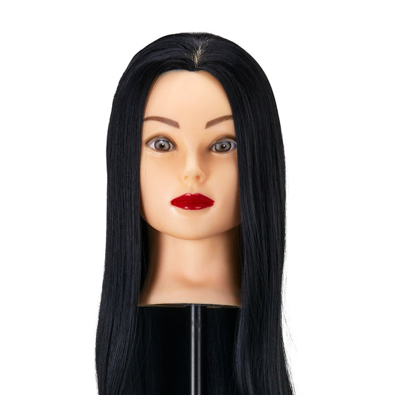 Tête à Coiffer Gabbiano WZ2 Cheveux Synthétiques 55 cm Noir