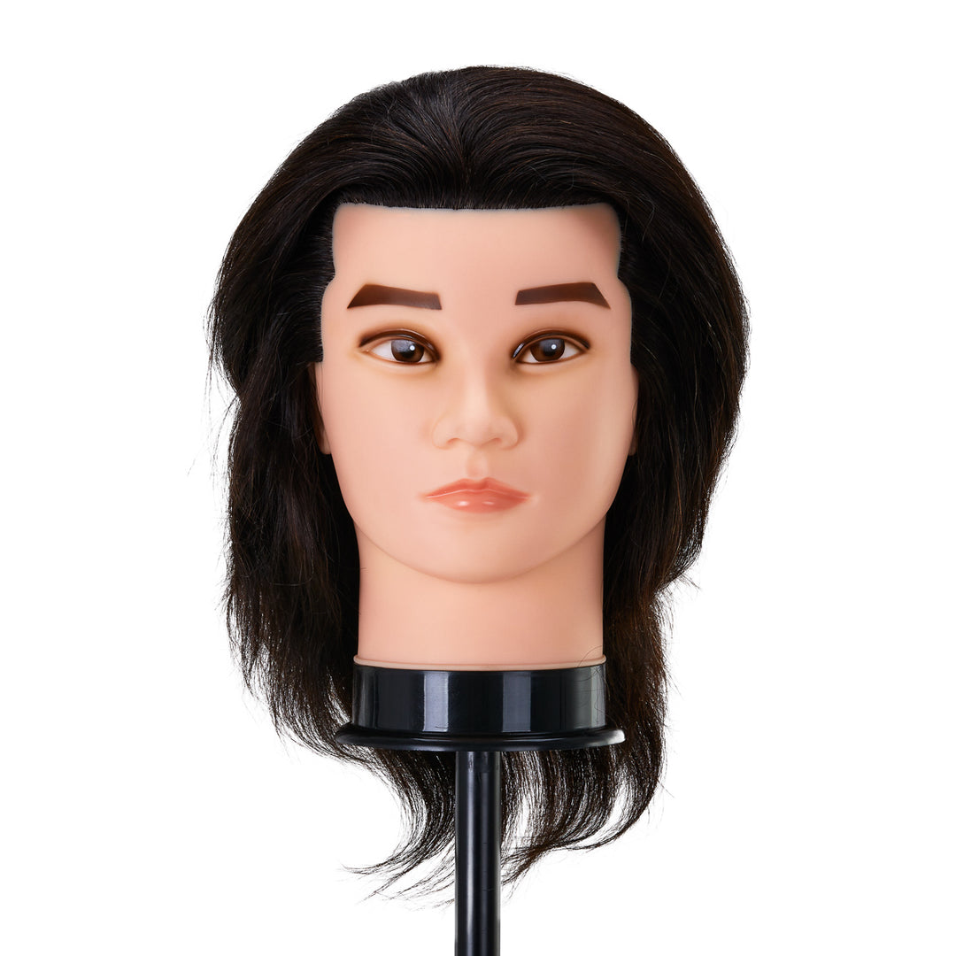 Tête à Coiffer Homme Gabbiano WZ3 Cheveux Naturels 20 cm Noir