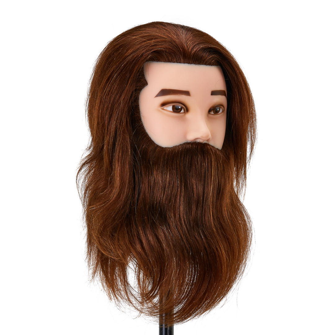 Tête à Coiffer Homme avec Barbe Gabbiano WZ4 Cheveux Naturels Châtain - image 2