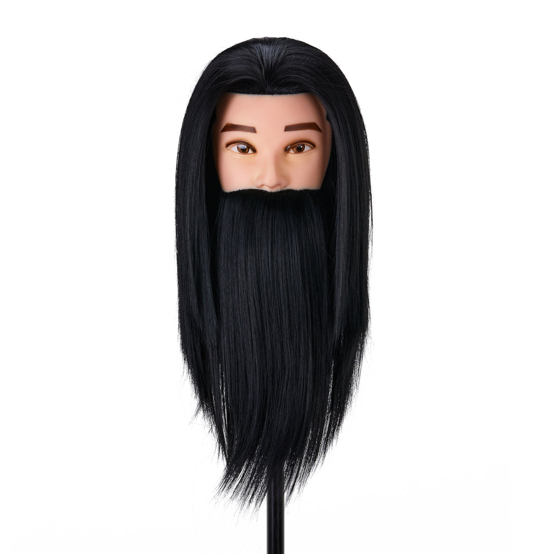 Tête à Coiffer Homme avec Barbe Gabbiano WZ4 Cheveux Synthétiques Noir - image 2