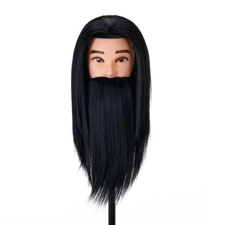 Tête à Coiffer Homme avec Barbe Gabbiano WZ4 Cheveux Synthétiques Noir - image 2