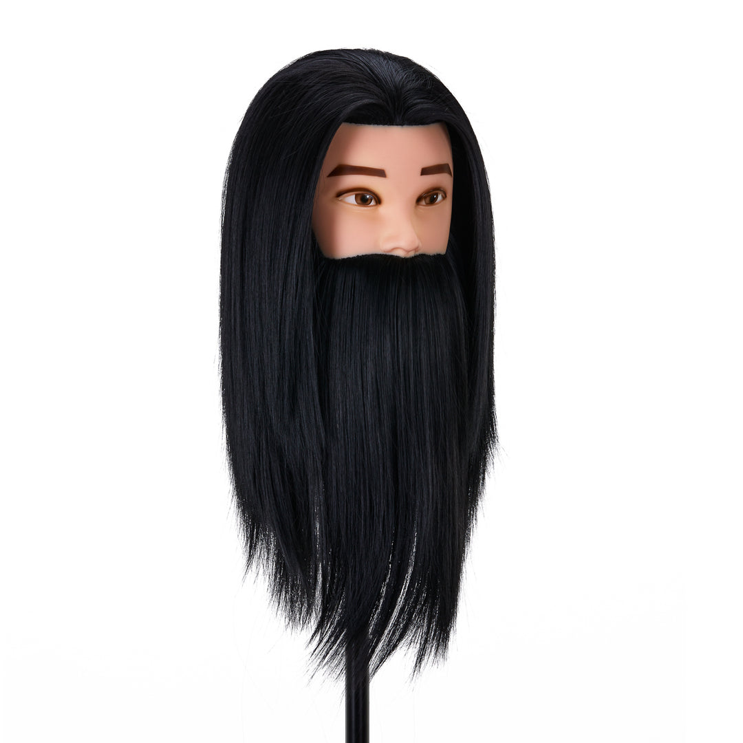 Tête à Coiffer Homme avec Barbe Gabbiano WZ4 Cheveux Synthétiques Noir - image 3