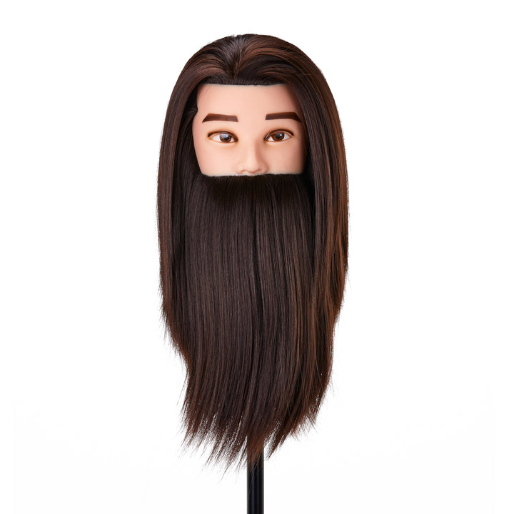 Tête à Coiffer Homme avec Barbe Gabbiano WZ4 Cheveux Synthétiques Châtain - image 2