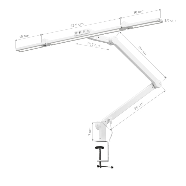 Lampe Esthétique avec Pince et Intensité et Couleur Réglables Glow L03 Blanc - image 9