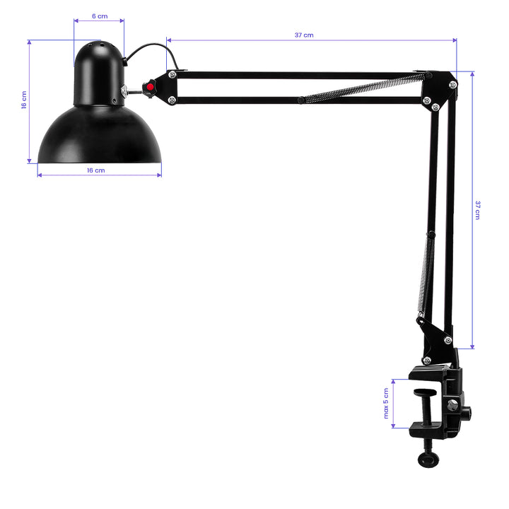Lampe Esthétique avec Pince PiX 314 Noir - image 9