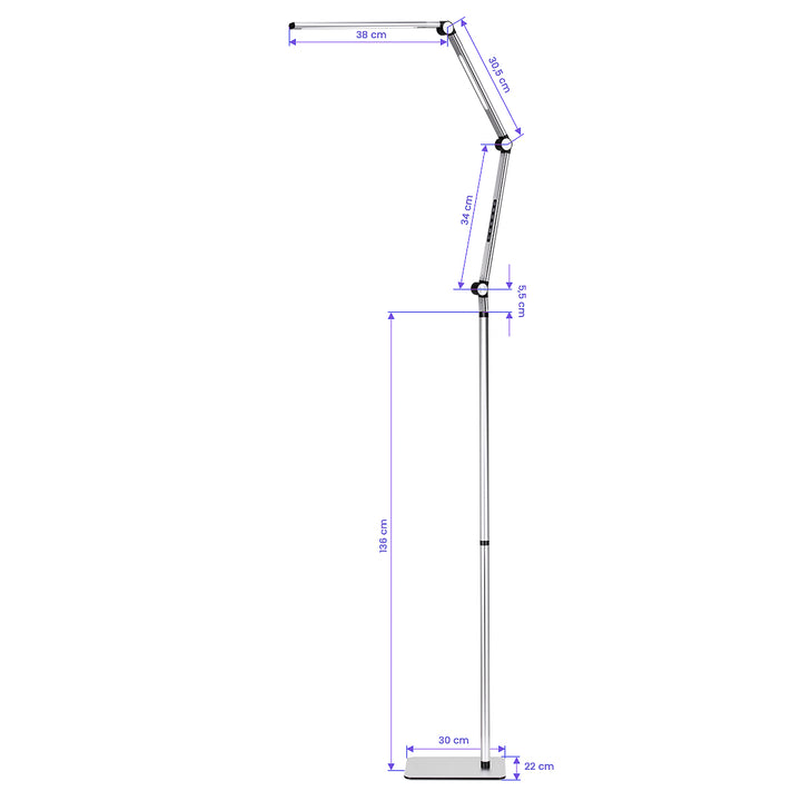 Lampe Esthétique sur Pied et Intensité et Couleur Réglables Yoga 22W Argent - image 11
