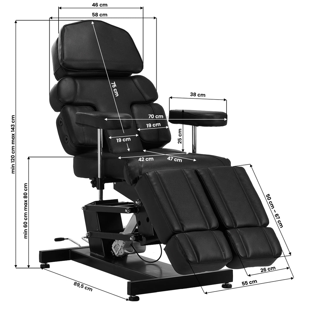 Fauteuil Tatouage Électrique Pro Ink 3710 1 Moteur Noir - image 24