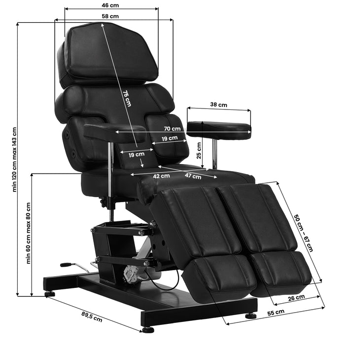 Fauteuil Tatouage Électrique Pro Ink 3710 1 Moteur Noir - image 24