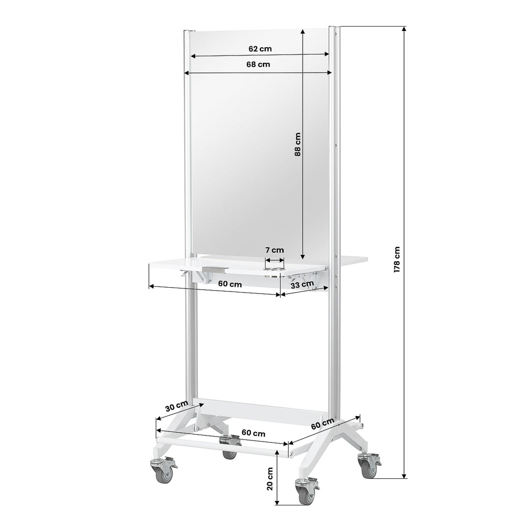Poste de Coiffure Mobile Gabbiano Double face MI-03 Blanc - image 11