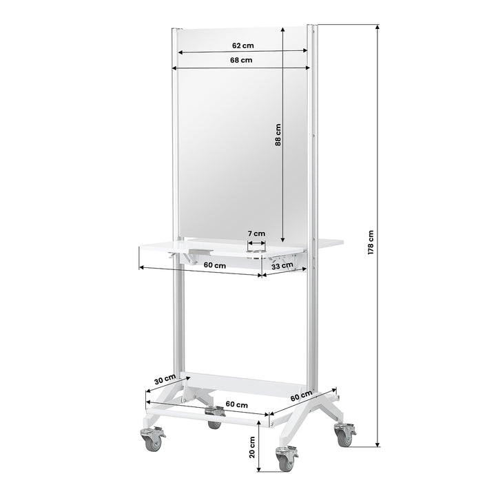 Poste de Coiffure Mobile Gabbiano Double face MI-03 Blanc - image 11
