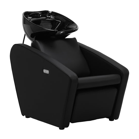 Bac Coiffeur Gabbiano Emma avec Repose-jambes Électrique Noir