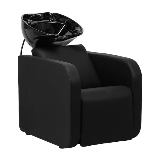 Bac Coiffeur Gabbiano Sylvia avec Repose-jambes Électrique Noir