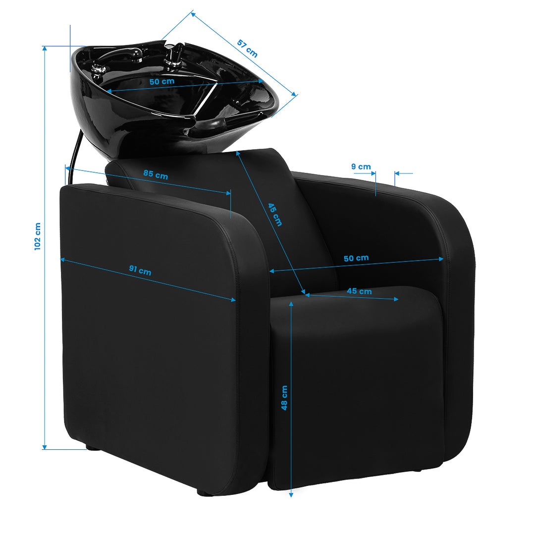 Unité de Lavage Gabbiano Sylvia avec Repose-jambes Électrique Noir 13