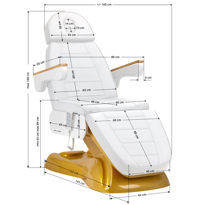 Fauteuil Esthétique Électrique Lux 273B 3 Or Blanc