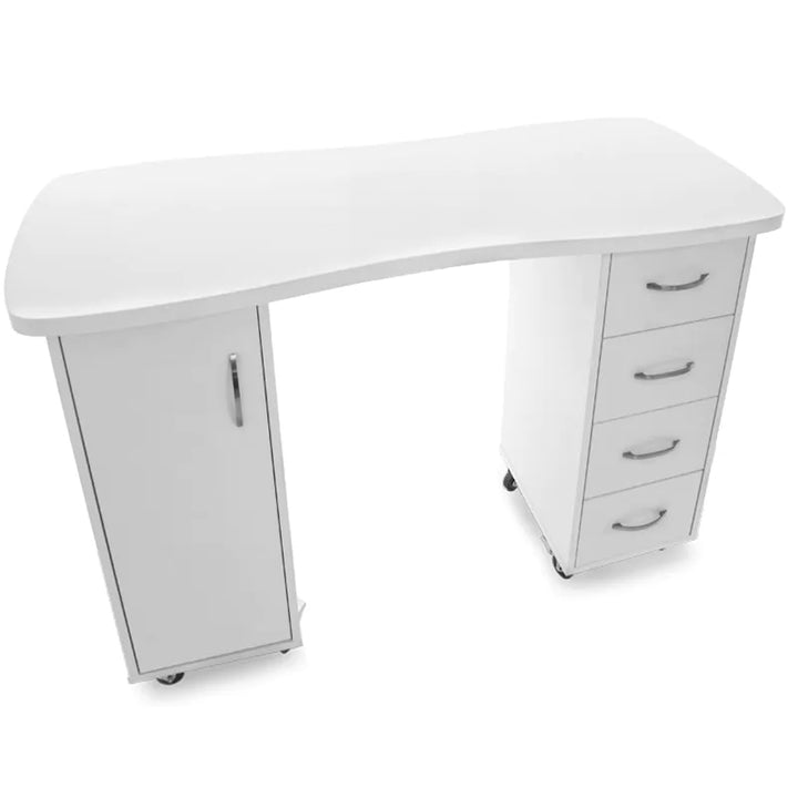 Table de Manucure 2027 Blanc avec Roulettes 4