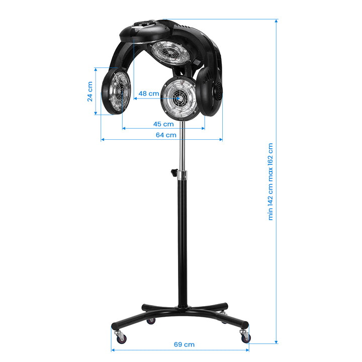 Casque Sèche-Cheveux sur Pied Gabbiano GL-505S Infrazon Noir - image 10