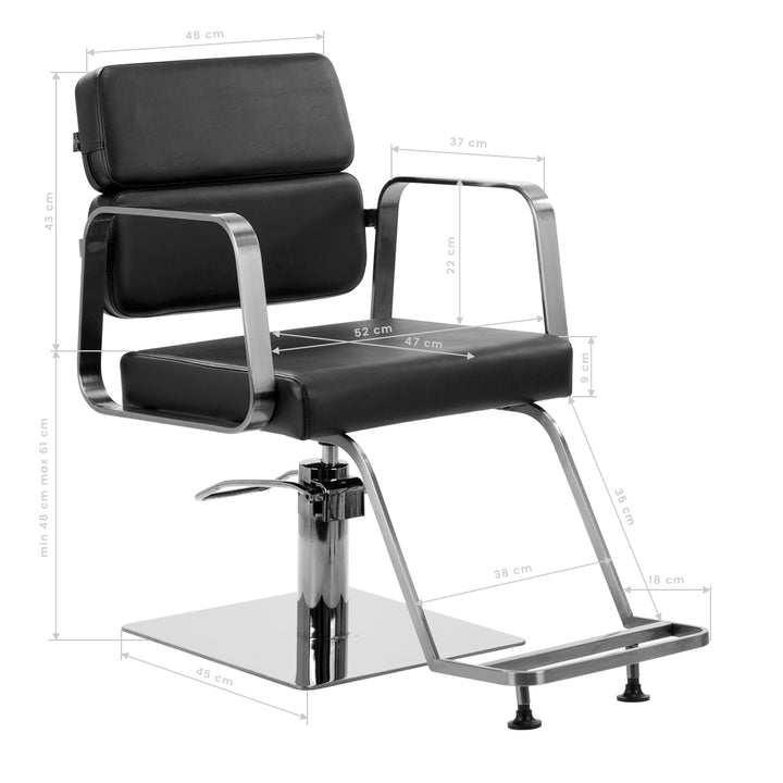 Fauteuil de Coiffeur Gabbiano Porto Noir SM