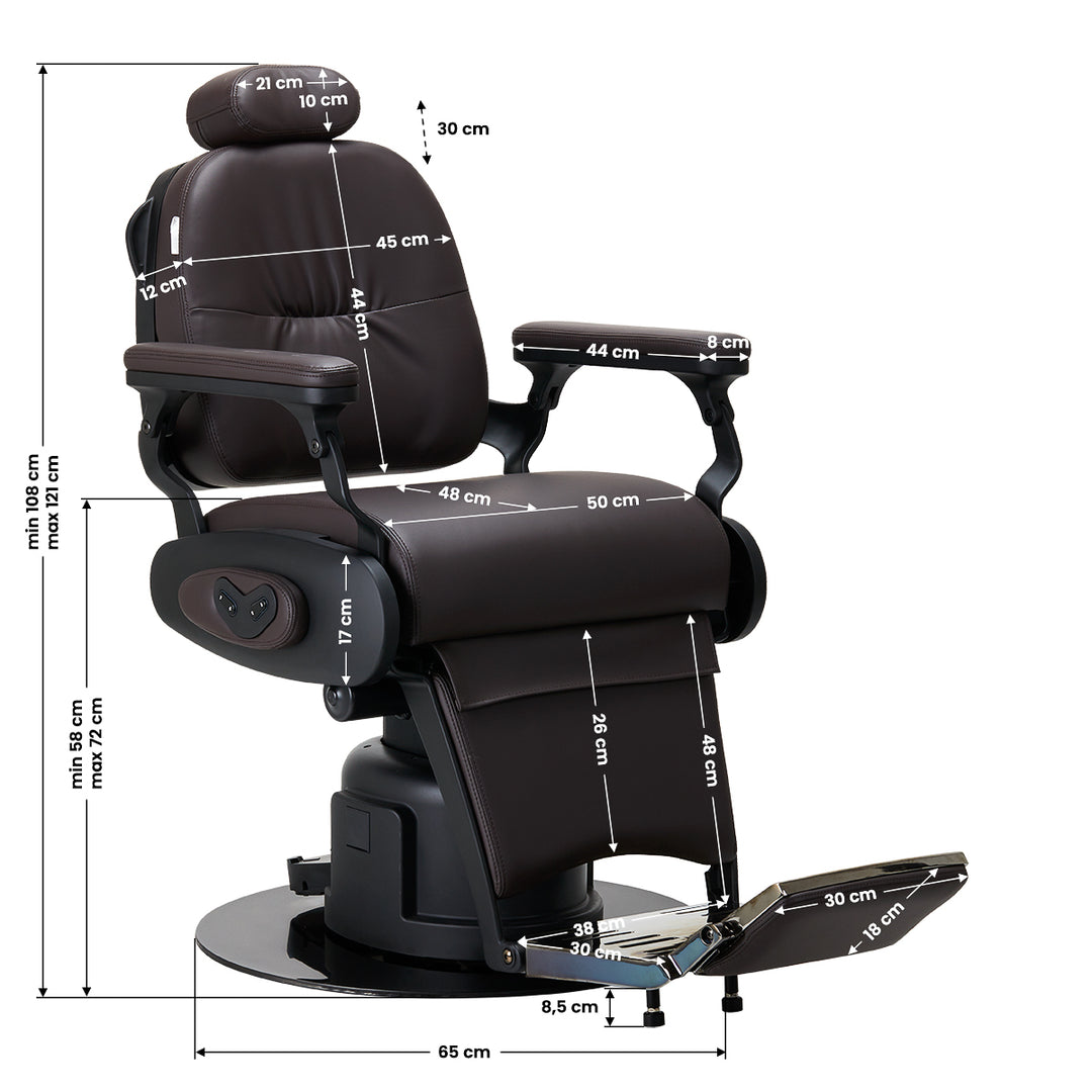 Fauteuil Barbier Électrique Gabbiano Duke Marron - image 20