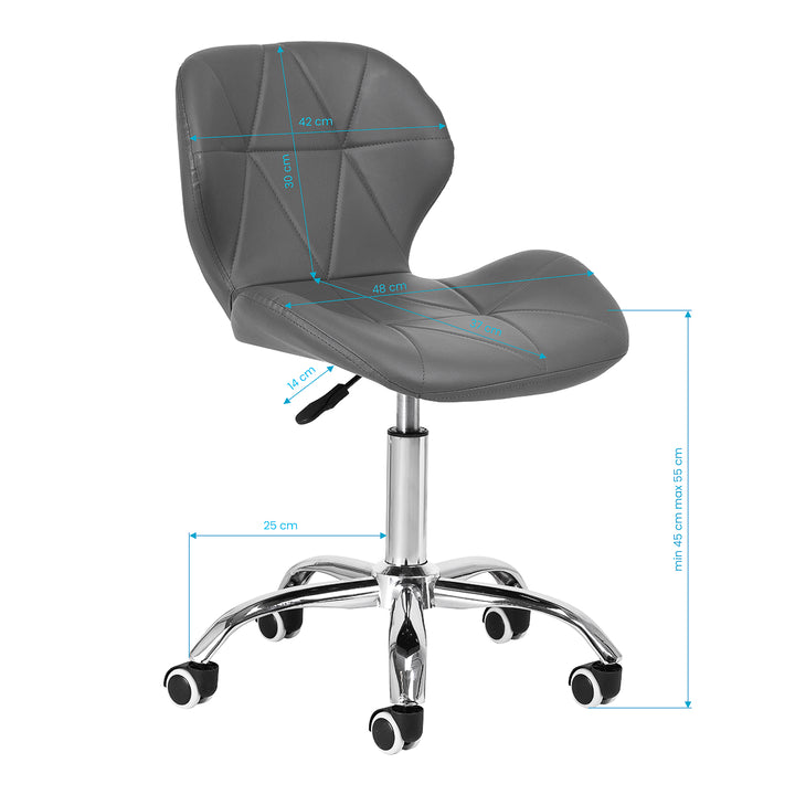Chaise de Salon à Roulettes Réglable 4Rico QS-06 Gris - image 8