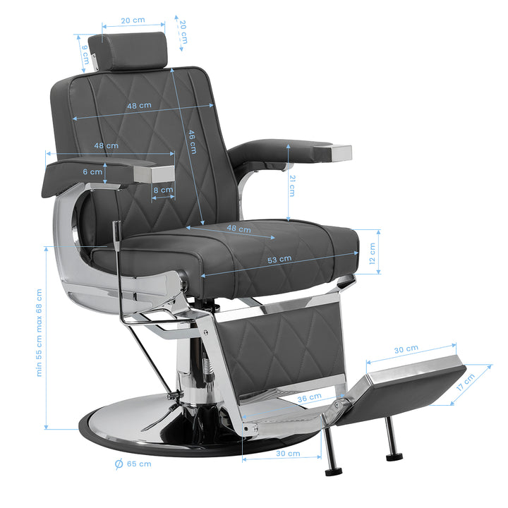 Fauteuil Barbier Hair System BM88066 Gris - image 17