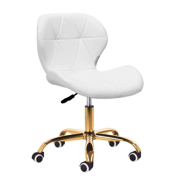 Chaise de Salon à Roulettes Réglable 4Rico QS-06 Or-Blanc