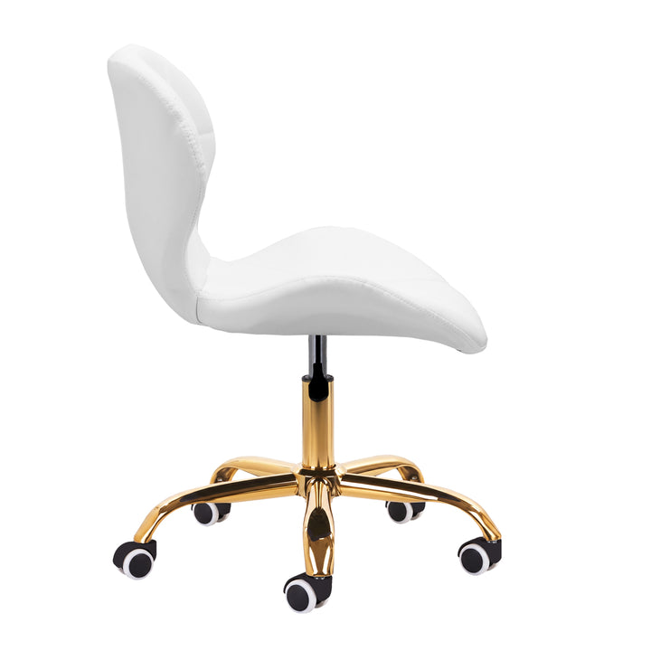 Chaise de Salon à Roulettes Réglable 4Rico QS-06 Or-Blanc - image 3