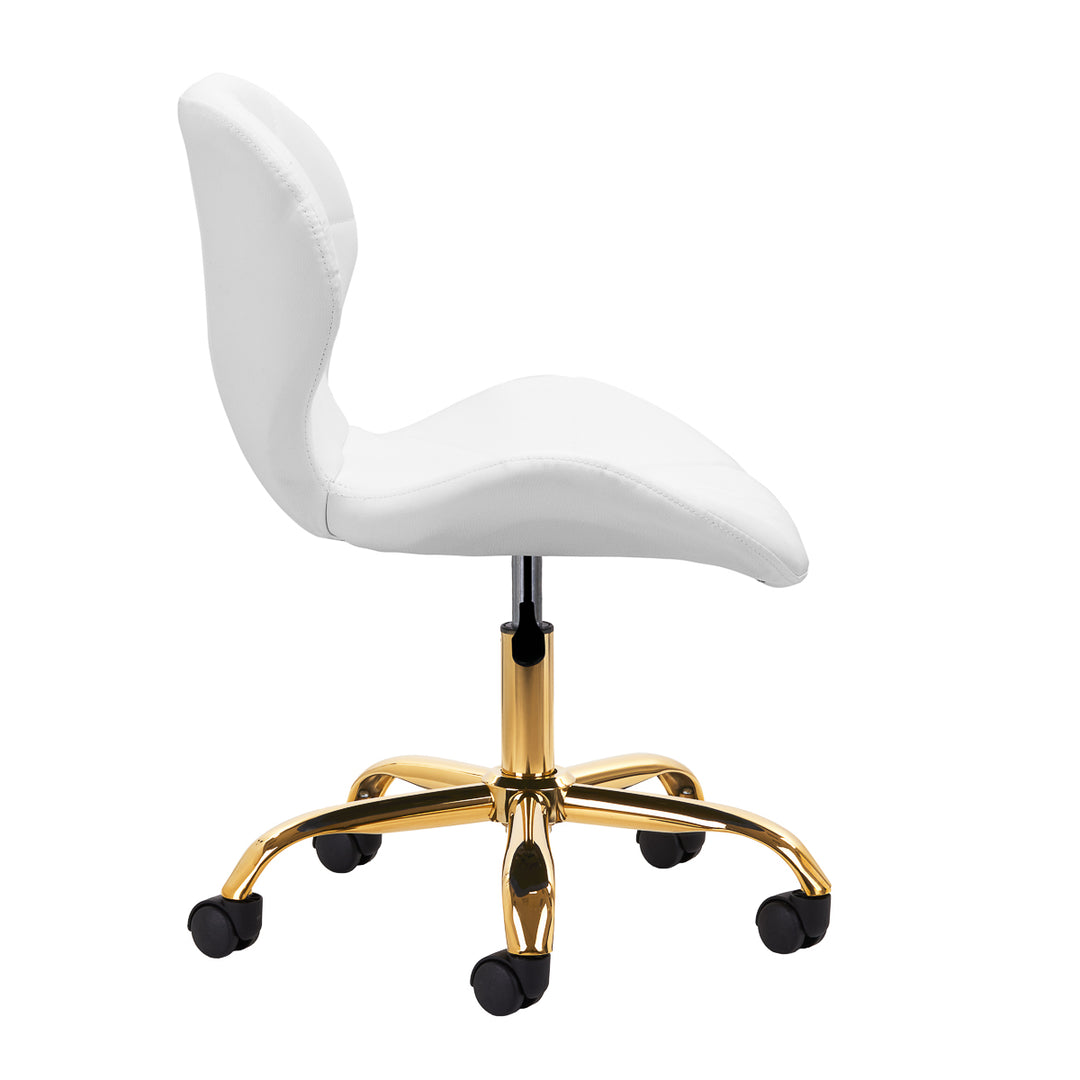 Chaise de salon avec roulettes réglable 4Rico QS-06 Or-Blanc