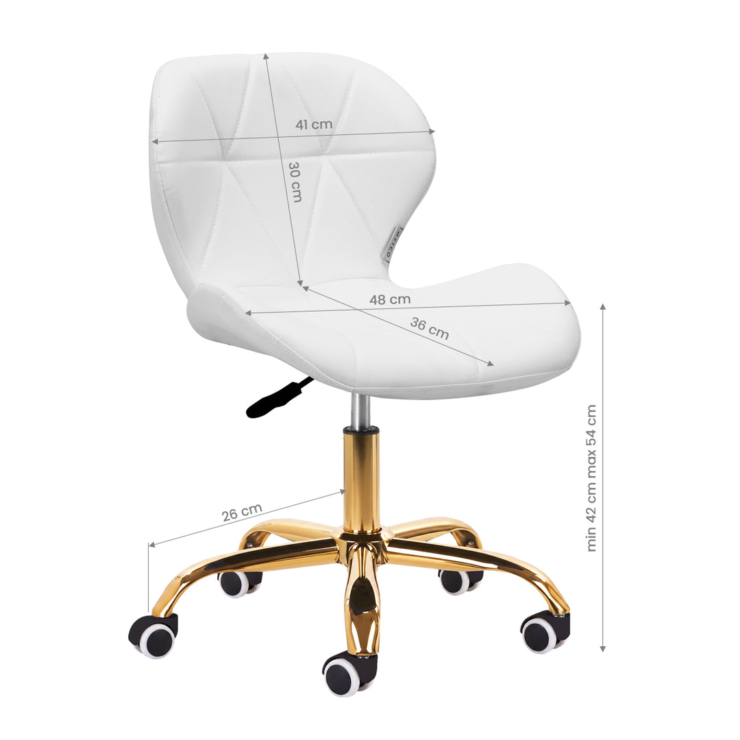 Chaise de Salon à Roulettes Réglable 4Rico QS-06 Or-Blanc - image 7