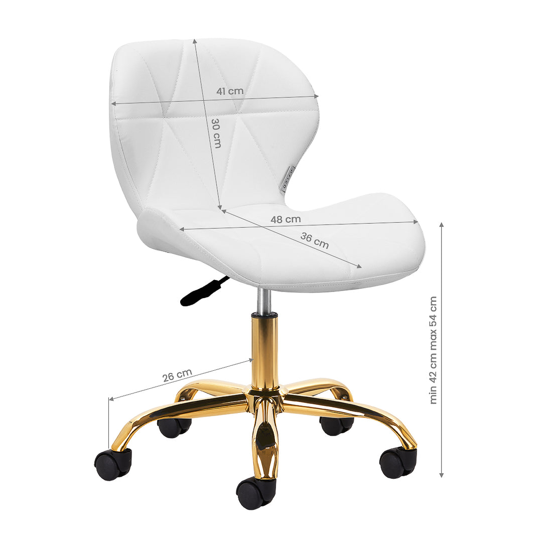 Chaise de salon avec roulettes réglable 4Rico QS-06 Or-Blanc