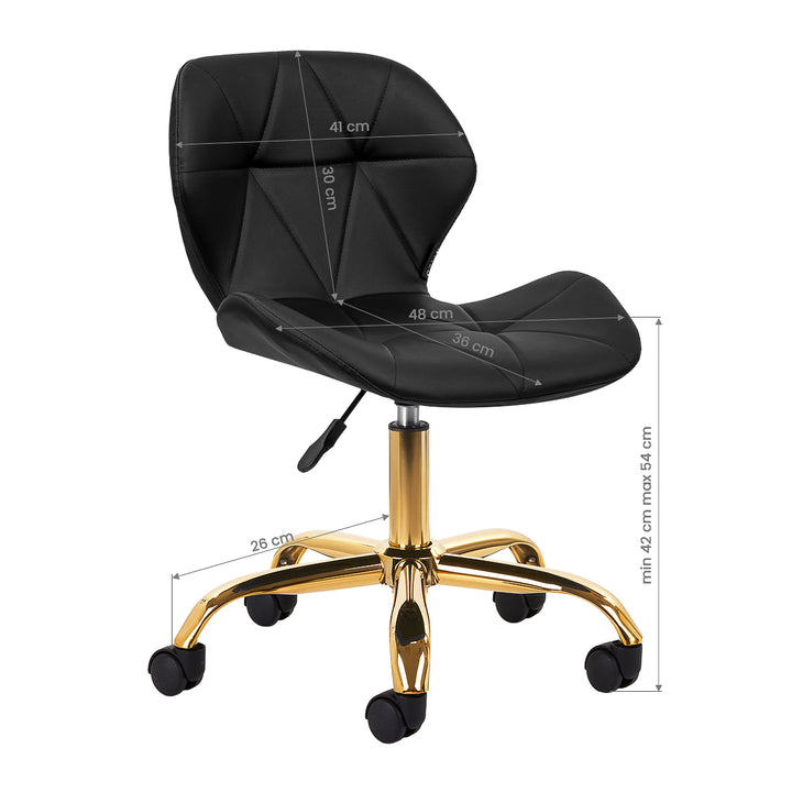 Chaise de Salon à Roulettes Réglable 4Rico QS-06 Or-Noir - image 7