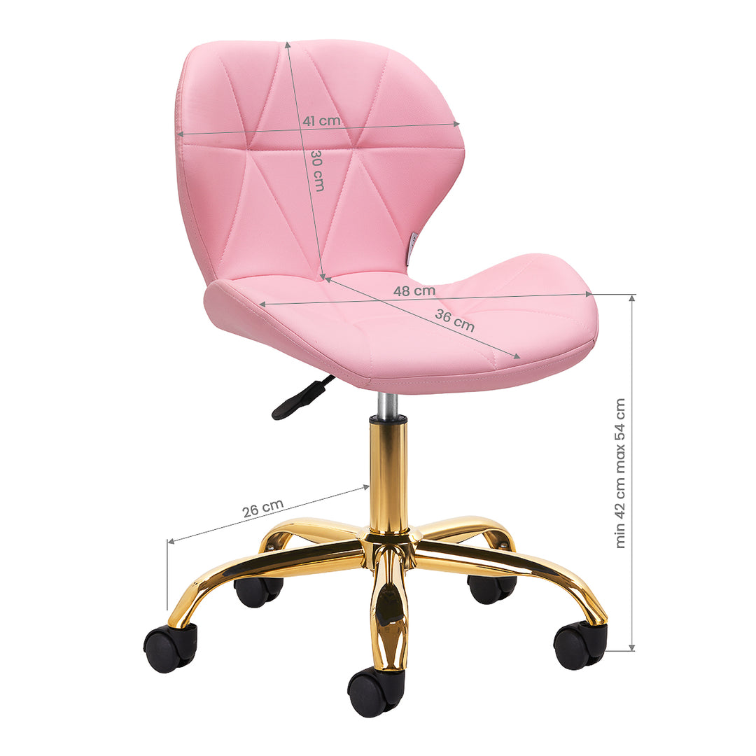 Chaise de Salon à Roulettes Réglable 4Rico QS-06 Or-Rose - image 7